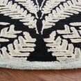 thumbnail image 3 of SAFAVIEH Capri Proinsias Leaves Wool Area Rug, Black/Ivory, 5' x 5' Round, 3 of 8