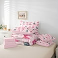 thumbnail image 6 of Feelyou Merry Christmas Child Twin Bedding Sets 7-Piece, Pink Princess Bowknot Bedding Comforter Set, Reindeer Santa Claus Reversible Sheet Sets, Super Cozy Room Decor, 6 of 8
