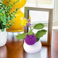 thumbnail image 3 of Maceta de simulación de ganchillo | Mini decoración de coche de flores de lana | Planta artificial en maceta | Sin mantenimiento | Adorno de mesa de interior | Oficina Boda en Casa | 1 pieza de, 3 of 5