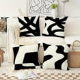 thumbnail image 4 of 4pcs Modern Abstract Geometric Throw Pillow Cover, Black and Beige Art Line Pillow Cases Modern Home Decorative Cushion Covers for Couch Chair Bedroom Farmhouse Sofa Not Including Pillows, 4 of 6