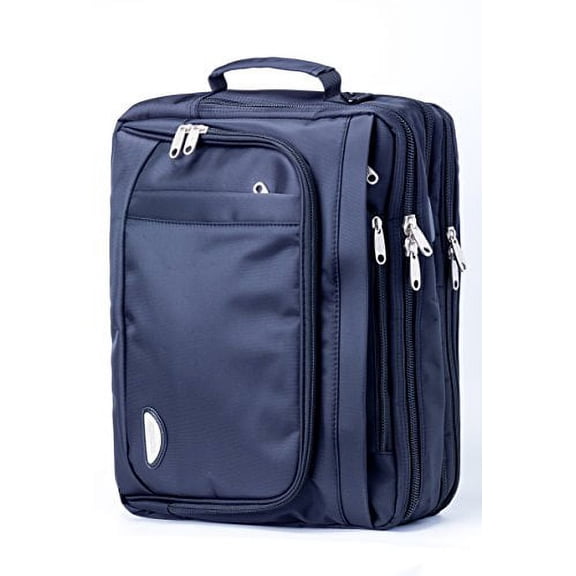 Office Factor Black Laptop Bag, Multi-functional Briefcase-Lightweight Backpack, Convertible Messenger Bag, Accessory briefcase with Velcro Strap