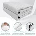 thumbnail image 4 of Twin XL Quilt Set 68''x98'', White Burlap Texture Lightweight Summer Bedspread Coverlet Set with 2 Pillow Shams, Farmhouse Vintage White Breathable All Season Quilt Bedding for Dorm/Guest Room, 4 of 9
