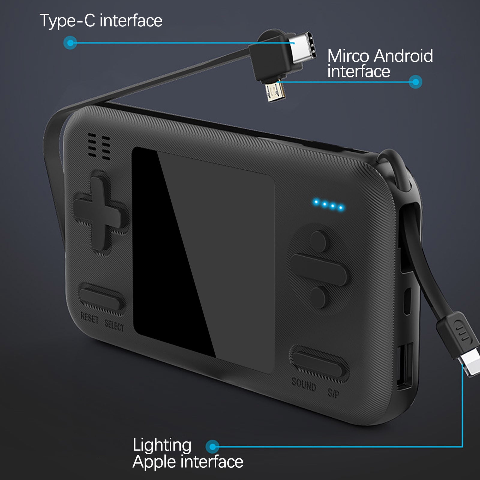 Apmemiss Fathers Day Gifts Clearance D15 Comes with Cable Charging Treasure Game Console Two-In-One Mobile Power Supply 416 Games Clearance Items