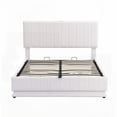 thumbnail image 5 of Full Size Platform Bed with Hydraulic Storage & LED Light, White for Bedroom, 5 of 19