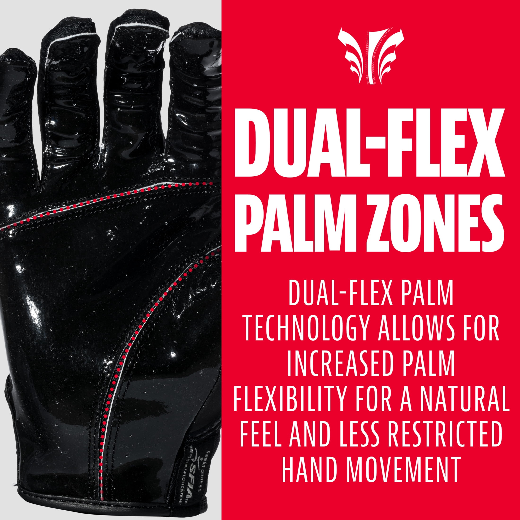 Franklin Sports Hi-Tack Premium Football Receiver Gloves - Black - Youth Large
