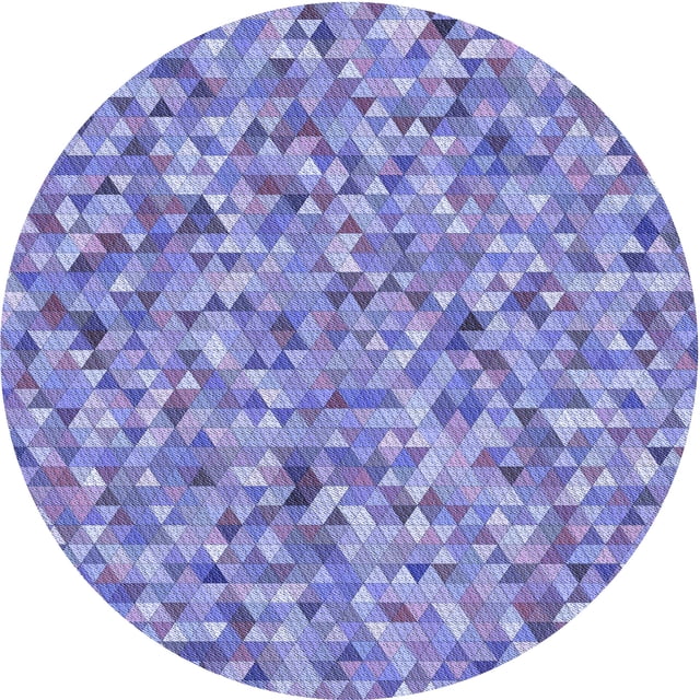 Ahgly Company Tapis Rond Lavable en Machine Intérieur Jeans Transitionnels Bleu, 4 Pieds Rond