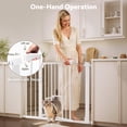 thumbnail image 4 of Pet Safety Gate, 29.5''-40.5''Wide Pet Safety Gate with Cat Door, White, 4 of 8