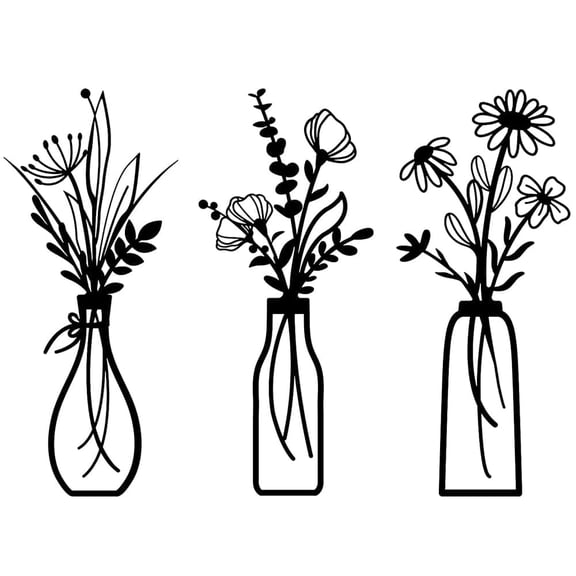 Youersen Metal Flower Wall Art Set, Rustic Farmhouse Decor for Living Room, Bedroom, and Dining Room, 3 Pcs