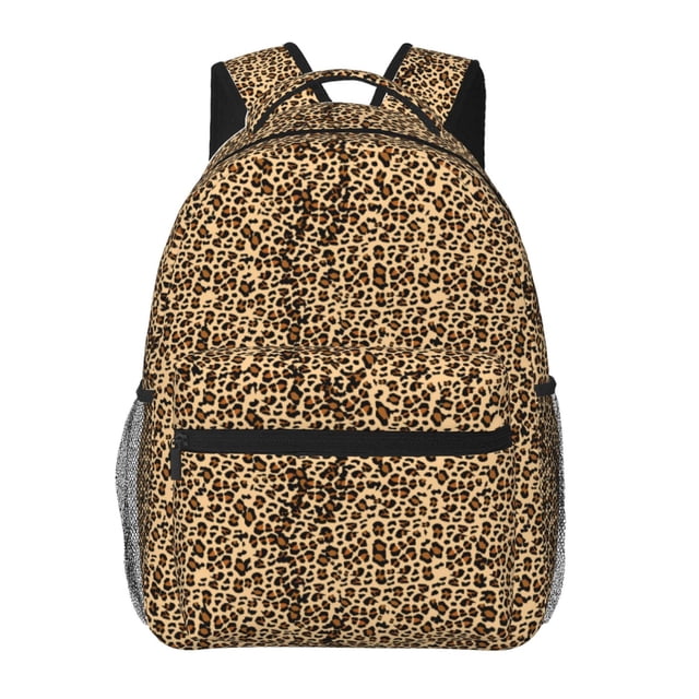 Disketp Leopard Print Brown Mochila Estampada para Hombre y Mujer – Mochila Ligera Clásica con Múltiples Bolsillos para Universidad, Trabajo y Viajes-One Size