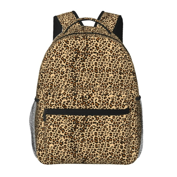 Balery Leopard Print Brown Mochila Escolar Impresa, Mochila Ligera para Viajes Casual, Mochila Duradera y Cómoda Multifuncional, Mochila para Laptop-One Size