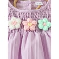 thumbnail image 7 of SJLDQY Toddler Baby Girl Outfits Summer Clothes 3D Flower Ruffle Sleeveless Smocked Tunic Top Shorts 2Pc Sets, 7 of 7