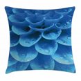 thumbnail image 1 of Blue Throw Pillow Cushion Cover, Abstract Petals of Gerbera Flower with Water Drops Macro Close up Photography, Decorative Square Accent Pillow Case, 24 X 24 Inches, Blue Light Blue, by Ambesonne, 1 of 2