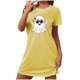 thumbnail image 2 of Camisón corto de talla grande para mujer, camisón de manga corta con estampado de pecho a la moda, camisón para mujer, 2 of 5