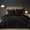 Black, variant on Crushed Comforter Set Size, 5- Luxury Winter Bedding Sets with 2 Euro Shams, Heavyweight Warm Fluffy Bed Spread, Glam Decor, Grey