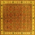 thumbnail image 1 of Ahgly Company Machine Washable Indoor Square Oriental Yellow Industrial Area Rugs, 3' Square, 1 of 4