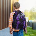 thumbnail image 6 of Rateoe Purple Plant White Tiger Pattern Durable Student Backpack Laptop Bag- Ergonomic Design, Waterproof Twill Fabric - Ideal for School, Travel, and Outdoor Activities, 6 of 6