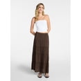 thumbnail image 2 of No Boundaries Lace Insert Tiered Maxi Skirt, Women's XXS-XXL, 2 of 5
