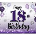 thumbnail image 4 of Purple Balloons Happy Birthday Banner Decorative Design Milestone Celebration Birthday Backdrop for Birthday Party Celebration Indoor Decoration Event, 4 of 8
