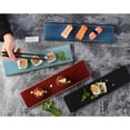 thumbnail image 2 of Ceramics Sushi Plate Rectangular Dish Japanese Style Snack Tray Serving Dish for Home Restaurant (Light Blue), 2 of 8