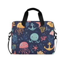FORMRS 16" Laptop Sleeve Bag Carrying Case with Handle Travel Shoulder Briefcase, Red Jellyfish