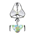 thumbnail image 2 of Chririnla Women's Halter Triangle Bikini Set Lime Green Top with Tropical Floral Print Bottom Sexy Tie Side Two Piece Swimsuit for Beach & Vacation, 2 of 9