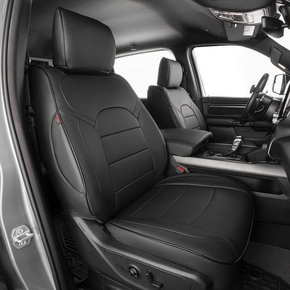 EKR Custom Fit RAM 1500 Car Seat Covers for Pickup Trucks 2019-2024 RAM 1500 Crew Cab Big horn/Rebel/Laramie/Sport &2025-2026 Tradesman/Big horn/Warlock Full Set Waterproof Leather(Black)