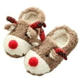 thumbnail image 2 of Casa Esponjosas Pantuflas Felpa Alce Navideño Antideslizantes para Otoño E Invierno, 2 of 9