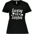 thumbnail image 3 of Inktastic Saint Patrick's Day Sassy Lil' Lassie with Shamrocks Women's Plus Size T-Shirt, 3 of 5