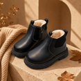 thumbnail image 4 of Otqutp Boys Girls Winter Chelsea Boots Side Zipper Warm Fleece Lined Ankle Boots Kids Non Slip Fashion Boots for Cold Weather, 4 of 6