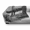 thumbnail image 3 of Landscape Soft Flannel Fleece Throw Blanket, Brooklyn New York Usa Landmark Bridge Street with Cars Photo, Cozy Plush for Indoor and Outdoor Use, 70" x 90", Charcoal Grey White, by Ambesonne, 3 of 6