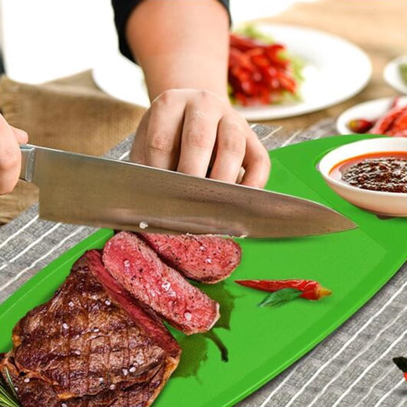 NUOLUX 2Pcs Plastic Cutting Board for Kitchen Non Slip Stain Resistant Chopping Block