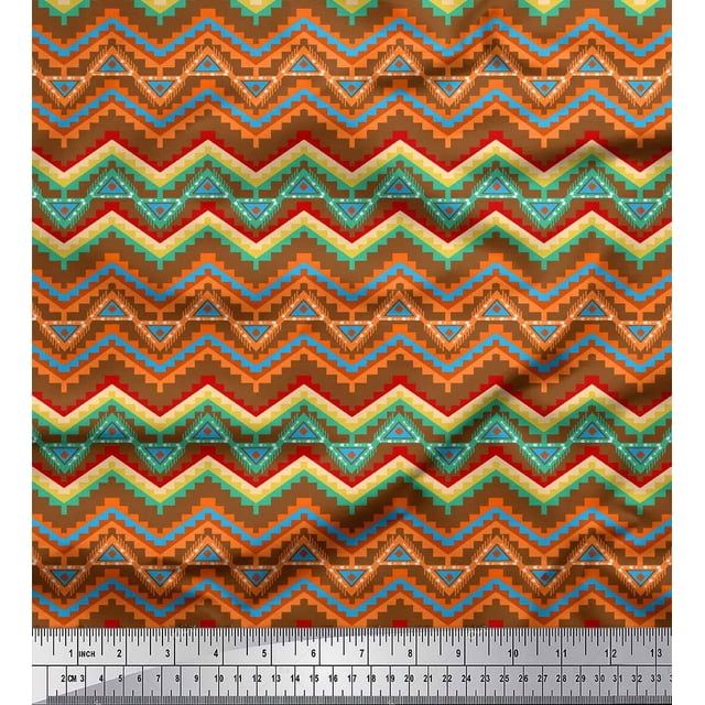 Soimoi Rayon Fabric Geometric Southwestern Print Fabric by Yard 42 Inch Wide