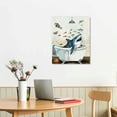 thumbnail image 3 of ARISTURING Shark Bathroom Wall Art Ocean Shark Pictures Wall Decor Fish Shark Bathtub Canvas Painting Home Decoration Artwork for Bathroom Signs Framed Ready To Hang Framed 16"x20", 3 of 5
