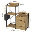 thumbnail image 2 of File Cabinet Furniture, Filing Cabinet with 2 Drawers, Rolling Printer Stand with Open Storage Shelves for Home Office, Printer Stand with Power Strip & LED Lights, 49.2"h, Natural, 2 of 7