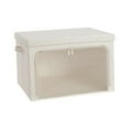 thumbnail image 2 of Caja de almacenamiento de telas no tejidas | Organizador de armarios de gran capacidad | Cajón plegable beige 45x35x26cm | Portaropa para muebles de dormitorio | Diseño abierto y resistente, 2 of 9