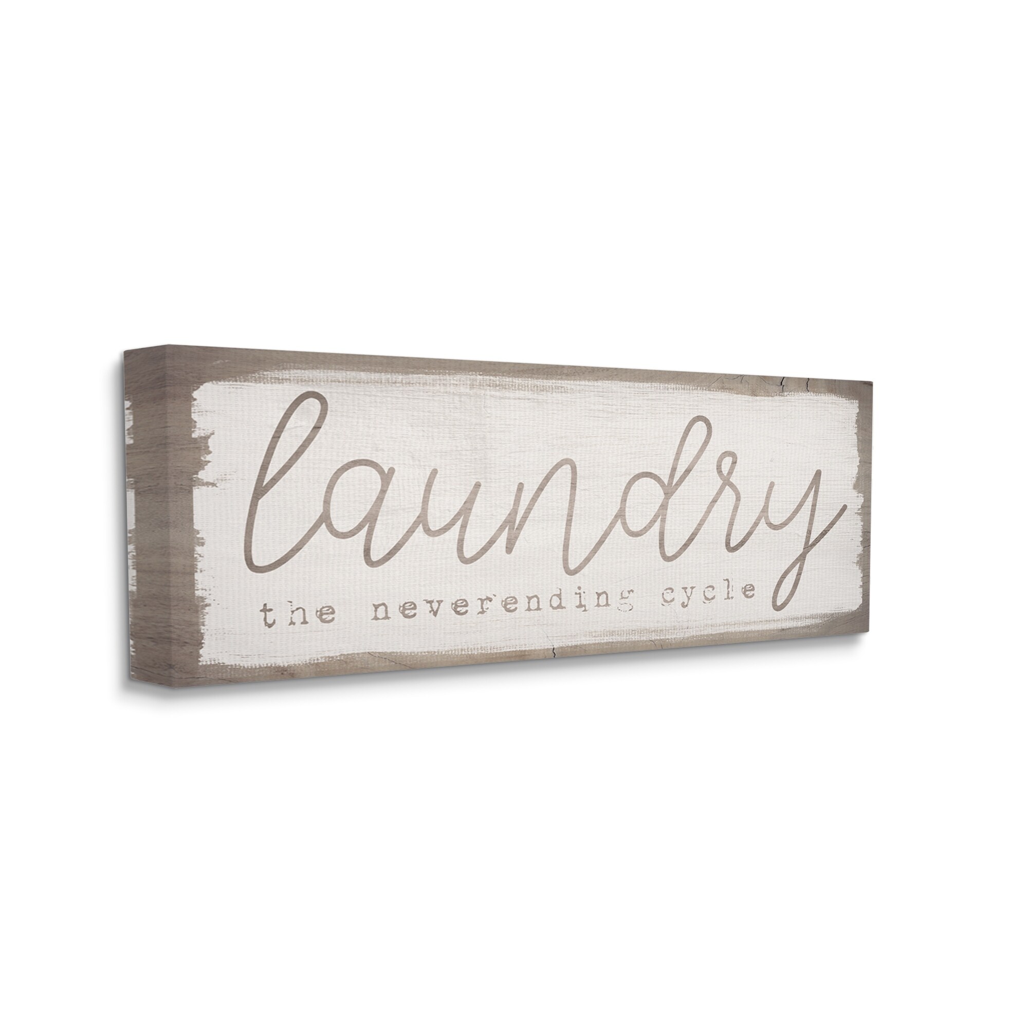 Stupell Industries Laundry the Never-ending Cycle Phrase Funny Cleaning Humor, 40 x 17,Design by Daphne Polselli