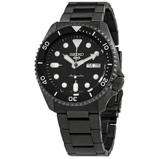 Seiko 5 Men's Automatic Black Dial Watch, Rubber Band, SNZB23J2