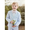 thumbnail image 4 of Lycody Summer Boys Seersucker Suit Kids Formal Slim Tuxedo Suits for Teen Beach Prom Graduate Party Wedding Single Breasted Pocket design Jacket Adjustable waist Pants Set, 4 of 6