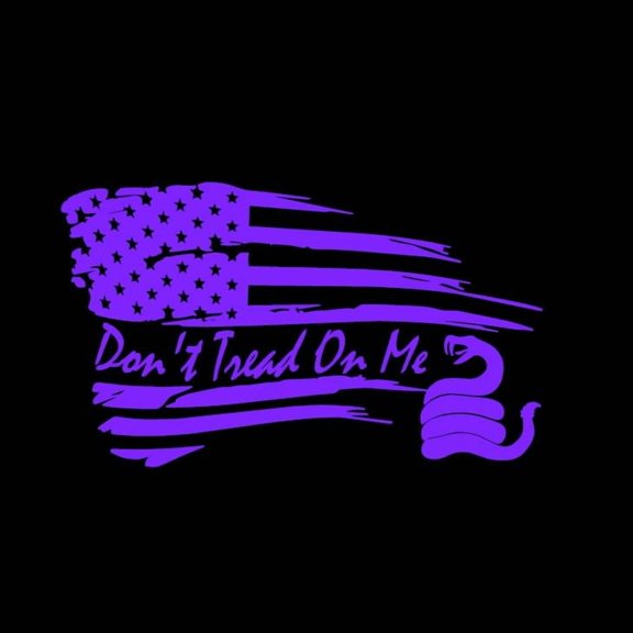 Tattered Flag with DTOM Snake Live Free or Die Vinyl Decal Sticker UV & Waterproof Bumper Window Laptop Automotive Water Bottle Gift accessories – PURPLE 11"