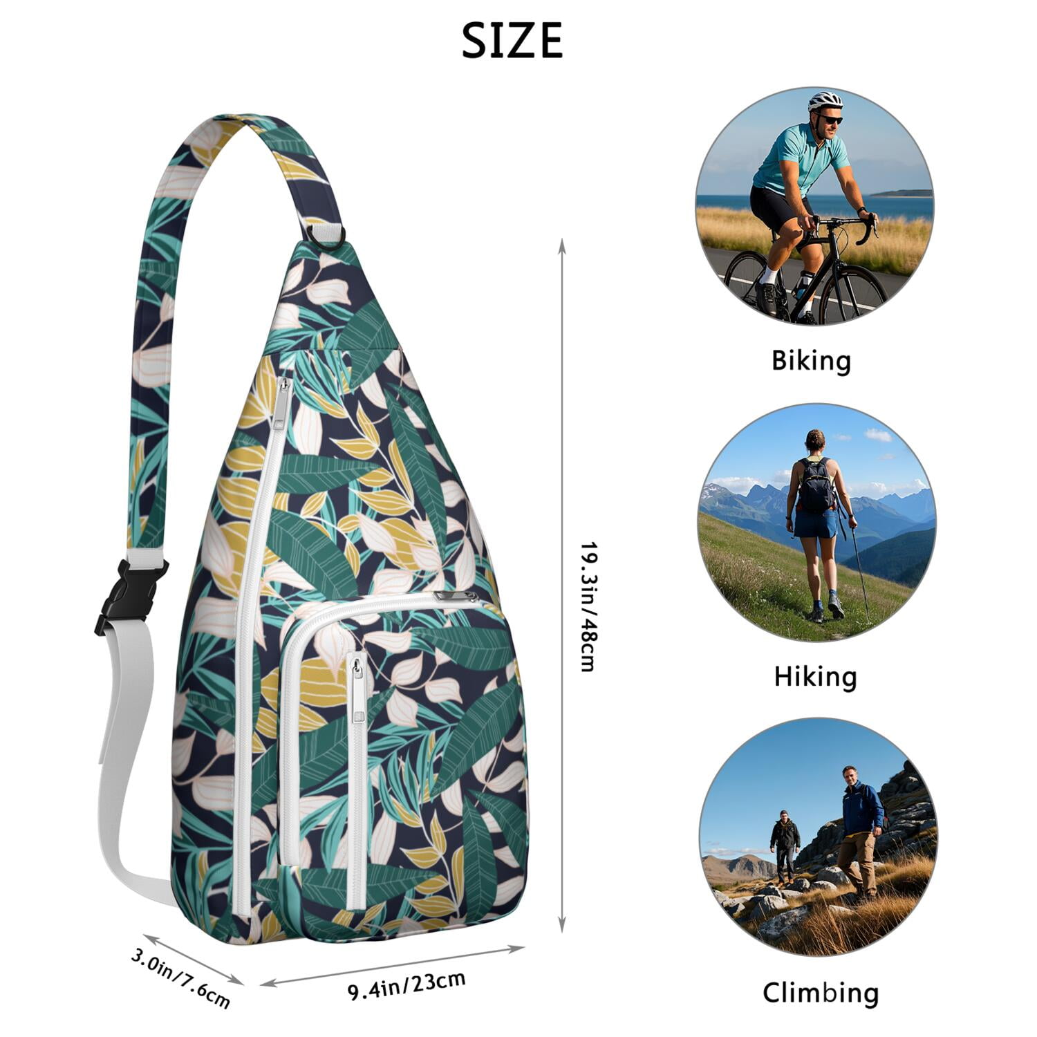 Hawaiian Hibiscus Hawaiian Print Sling Bag, Lightweight Shoulder Bag for Women & Men