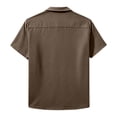 thumbnail image 5 of successthop Mens Button Down Short Sleeve Shirts Big and Tall Collar Shirts Casual Pullover Tops Solid Summer Clothes S, 5 of 6