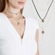 thumbnail image 3 of Uds. Collar de aleación de terciopelo de múltiples capas, collar con colgante de círculo redondo, joyería, 3 of 5