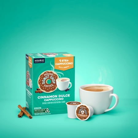 THE ORIGINAL DONUT SHOP, ONE STEP CINNAMON DULCE CAPPUCCINO FLAVORED K-CUP COFFEE PODS, 10 COUNT