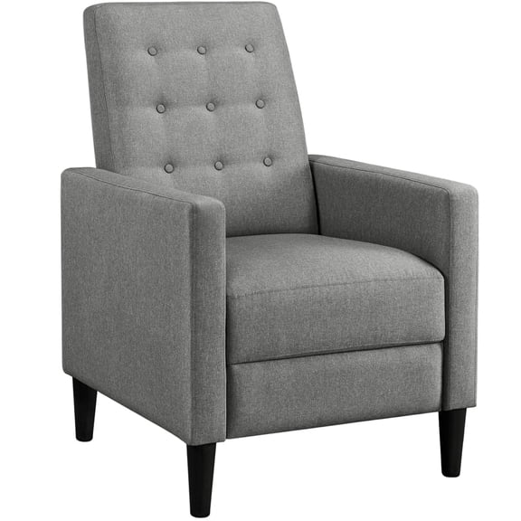 Yaheetech Modern Fabric Recliner Chair with Pocket Spring for Home Theater, Gray