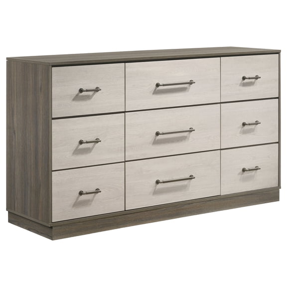 Coaster Fenwick 9-Drawer Dresser, Grey Oak