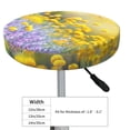 thumbnail image 7 of Picia Flowers And Butterflies pattern Round Stool Covers Comfy Seat Covers Stretch Removable WashableChair Slipcover Round Bar Chair Cushion Cover-12 inch, 7 of 7