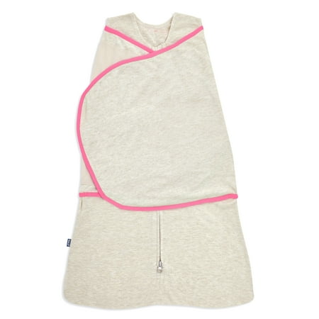 HALO oatmeal/pink ideal temp SleepSack swaddle -S
