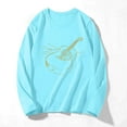 thumbnail image 4 of Hfiengba Women's Graphic Tee Casual Loose Fit Crew Neck Long Sleeve Shirts Fashion Printed Tops Soft Clothes (3XL, Sky Blue 1), 4 of 4