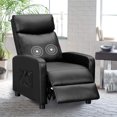 thumbnail image 4 of Comhoma Push Back Massage Recliner with Footrest, Black, 4 of 11