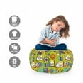 thumbnail image 2 of Hipster Storage Toy Bag Chair, Travel Adventure Elements Like Camera Passport Ticket Compass Map Backpack Motif, Stuffed Animal Organizer Washable Bag, Large Size, Multicolor, by Ambesonne, 2 of 3